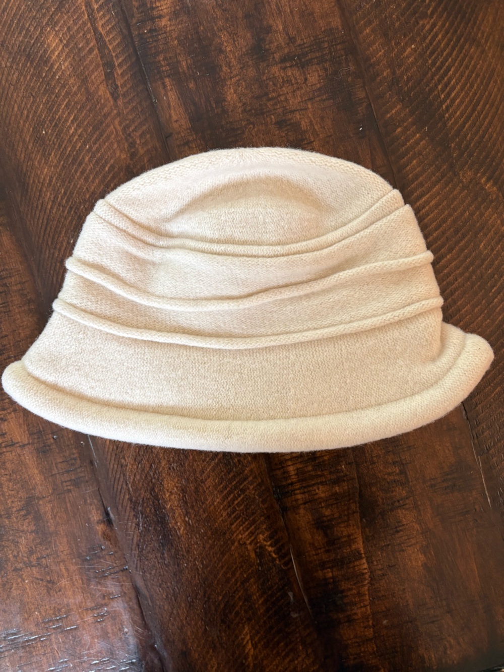 Vintage Scala Wool Cloche Hat in Cream